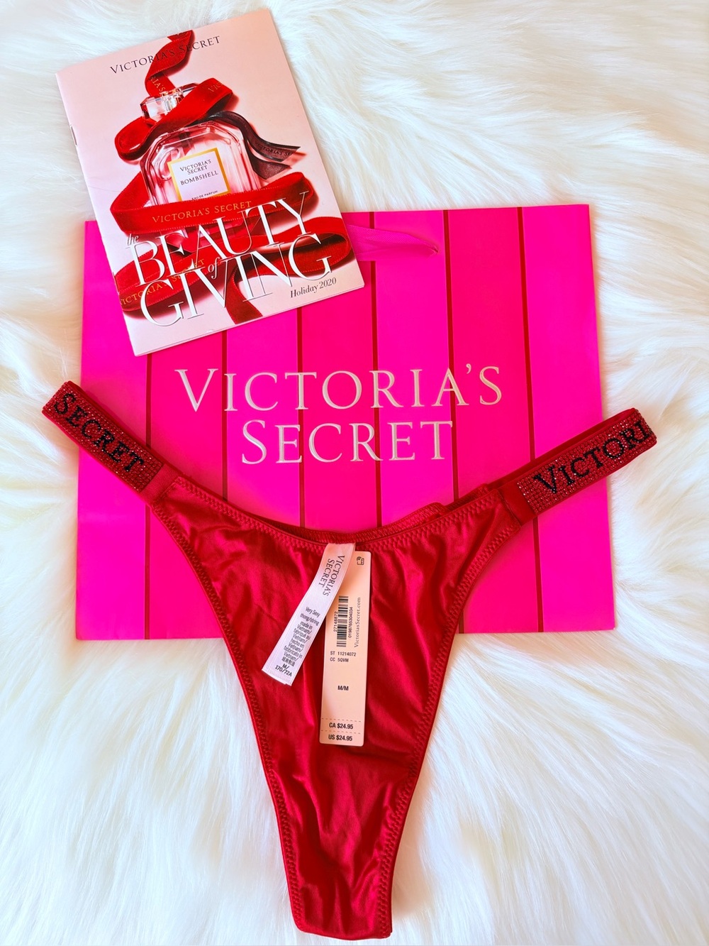 ❤️❤️Victoria’s Secret logo shine strap panty (M)❤️❤️